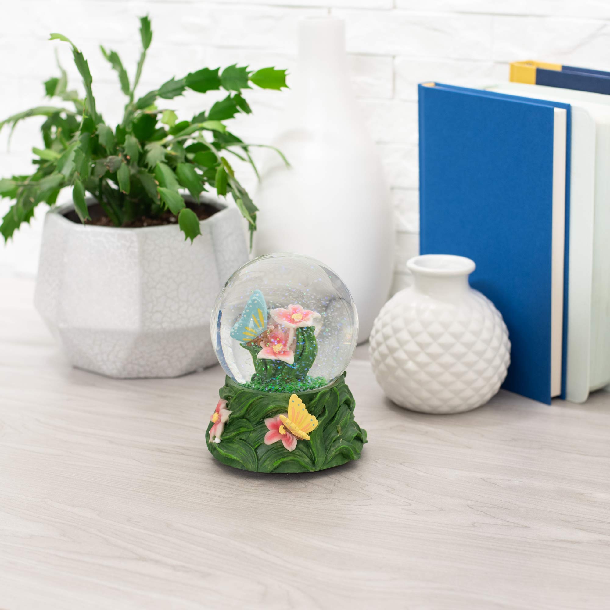 Amazon.co.jp: Elanze Designs ユリの花の置物 100mm 水球儀 音楽の